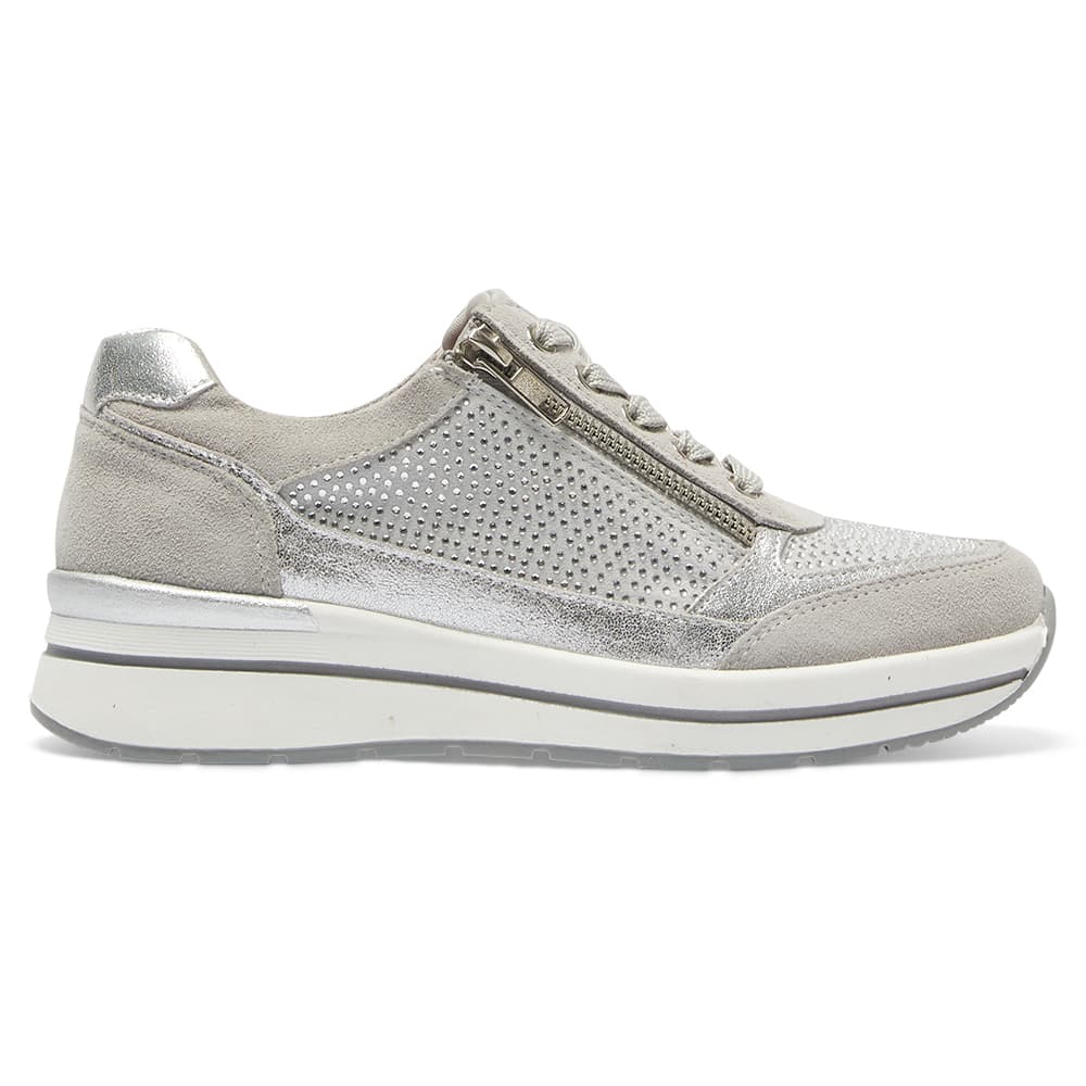 Miami Sneaker in Light Grey Multi Leather