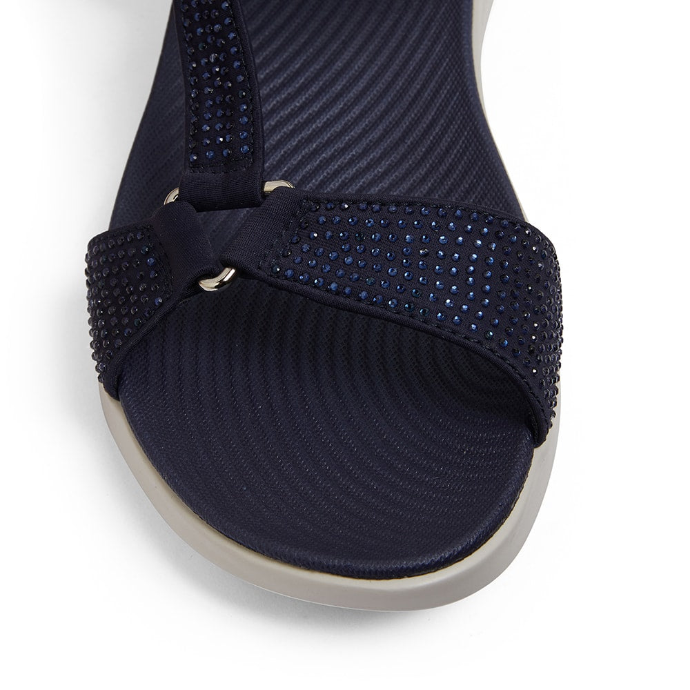 Naples Sandal in Navy Diamante Active Flex Shoe HQ