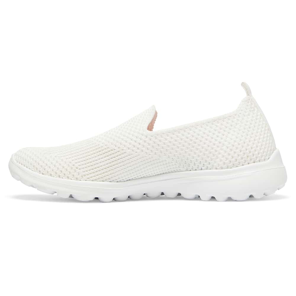 Peak Sneaker in White Stretch