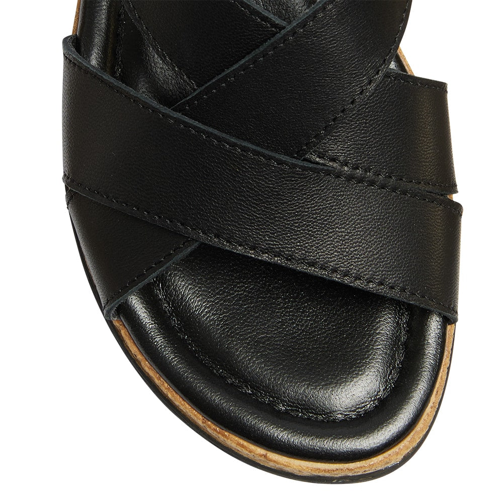 Idle Wedge in Black Leather