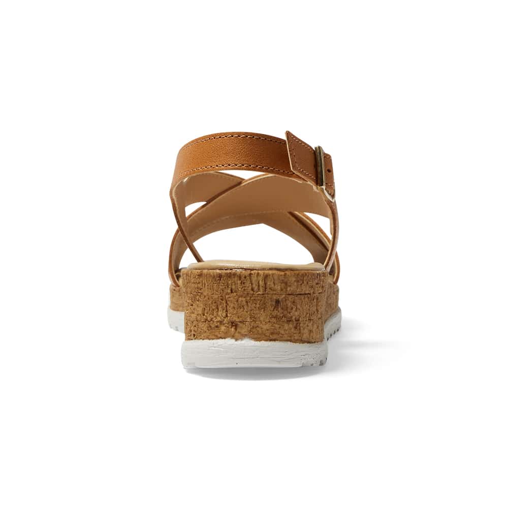 Idle Wedge in Tan Leather