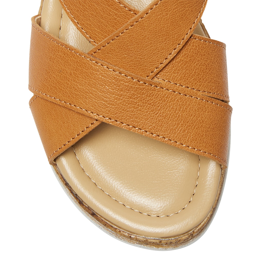 Idle Wedge in Tan Leather