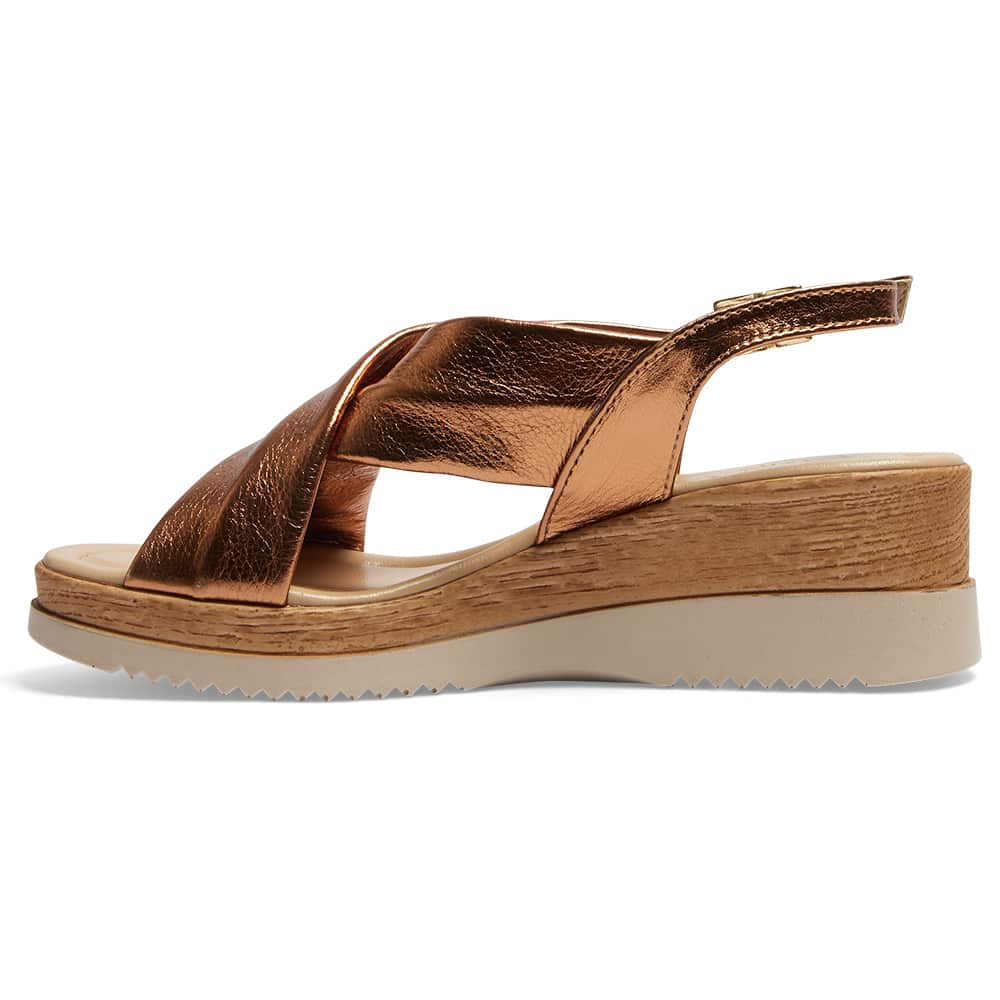 Inca Wedge in Bronze Leather