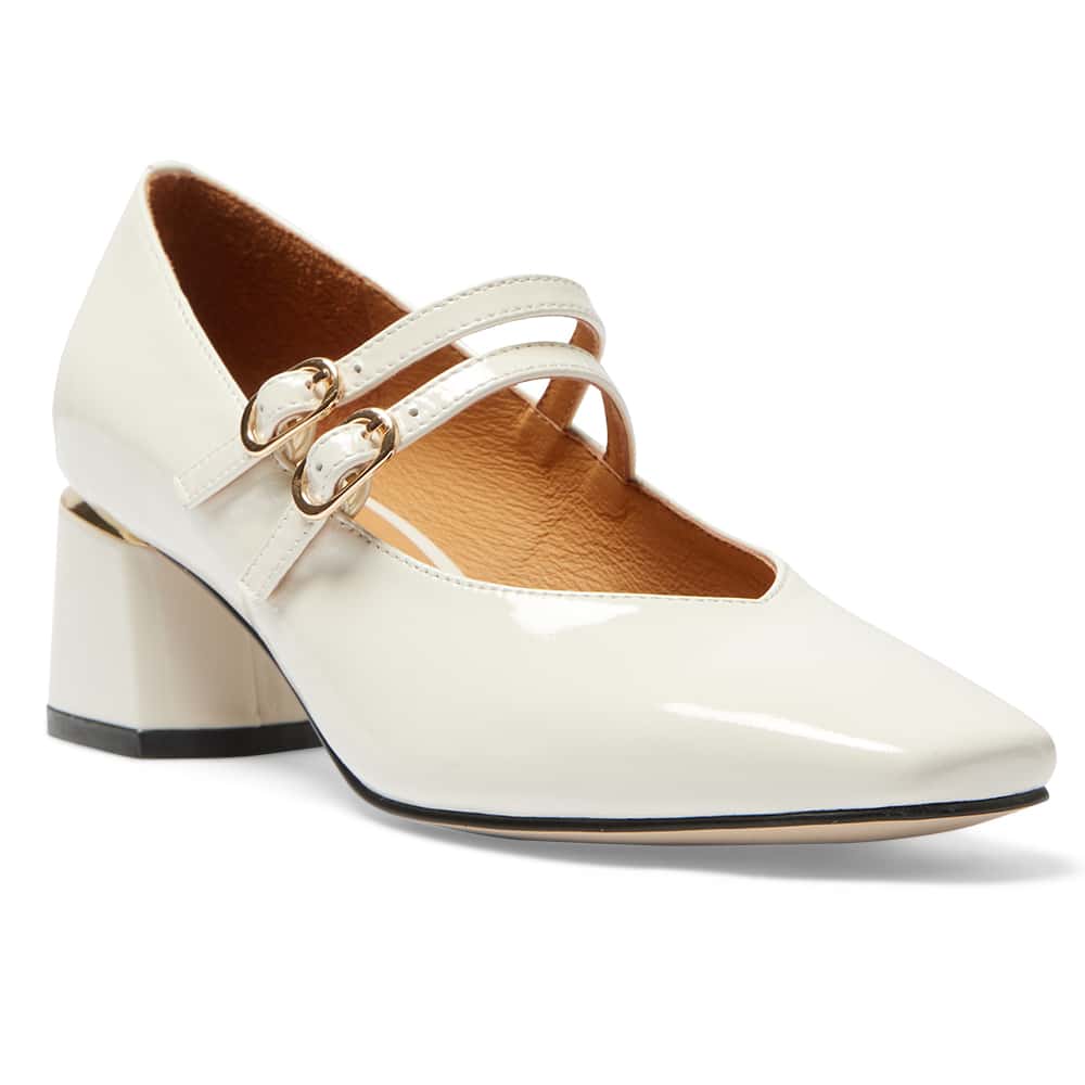 Pisa Heel in Ivory Patent