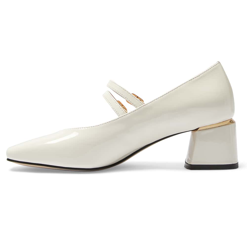 Pisa Heel in Ivory Patent