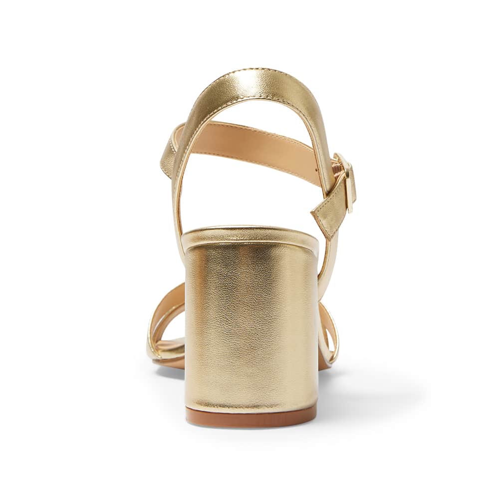 Utopia Heel in Soft Gold Leather