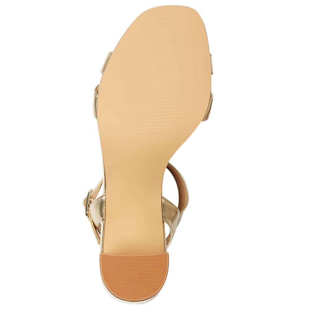 Utopia Heel in Soft Gold Leather