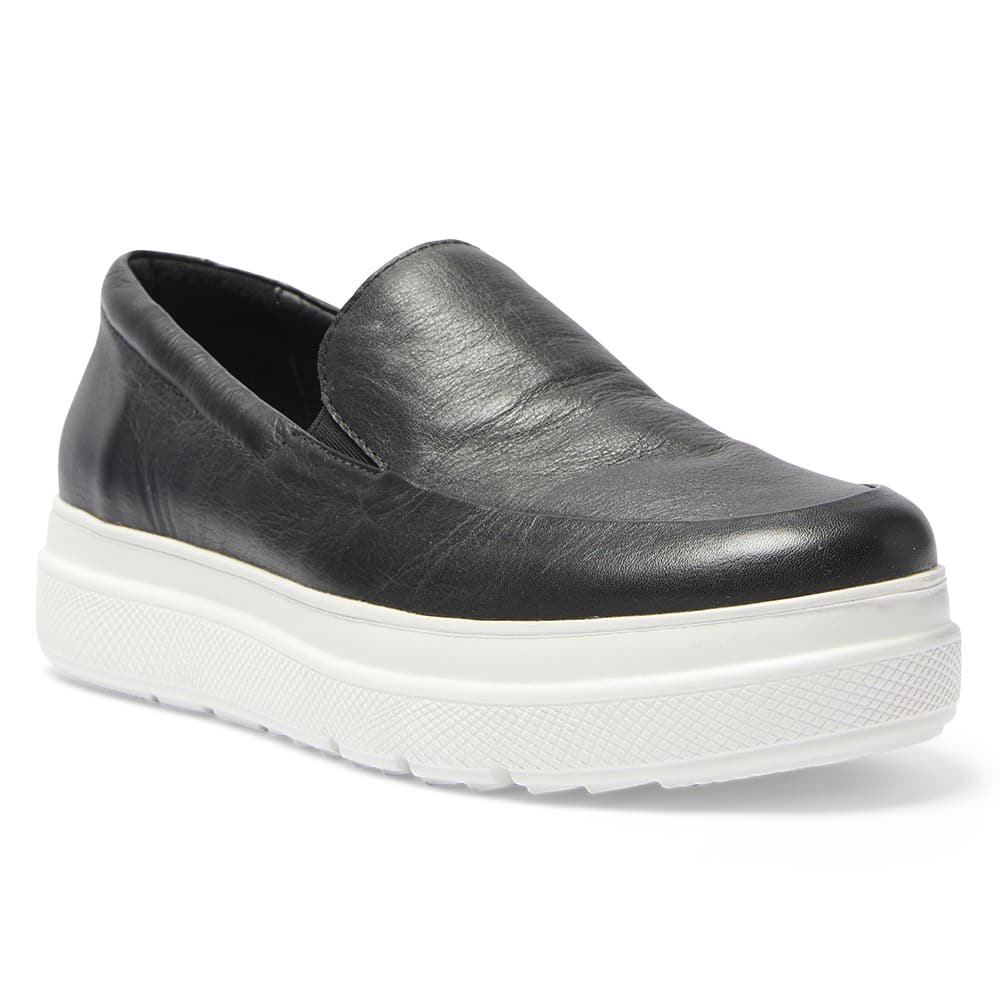 Becca Flat in Black Leather