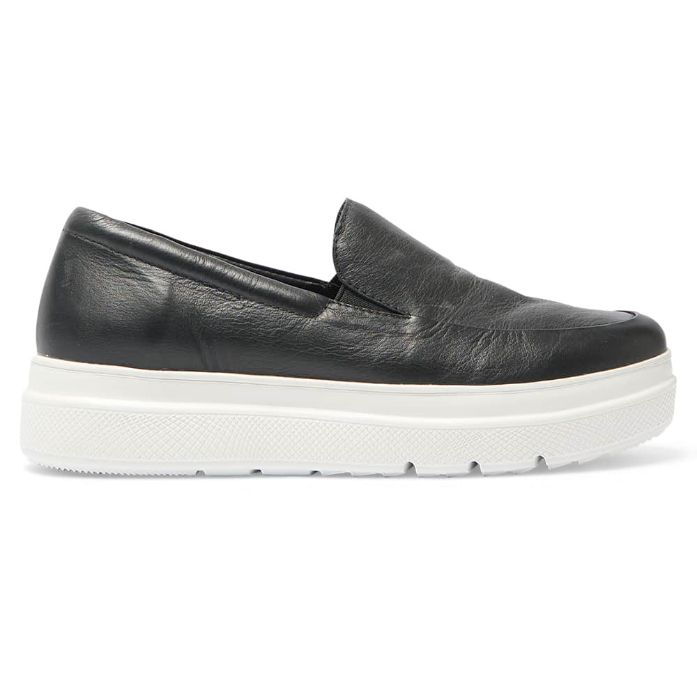 Becca Flat in Black Leather