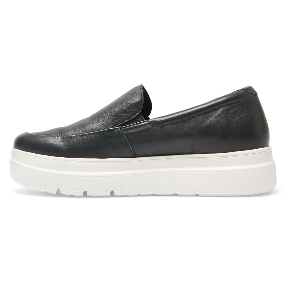 Becca Flat in Black Leather