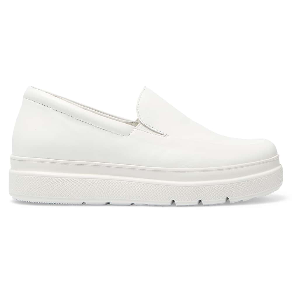 Becca Flat in White Leather