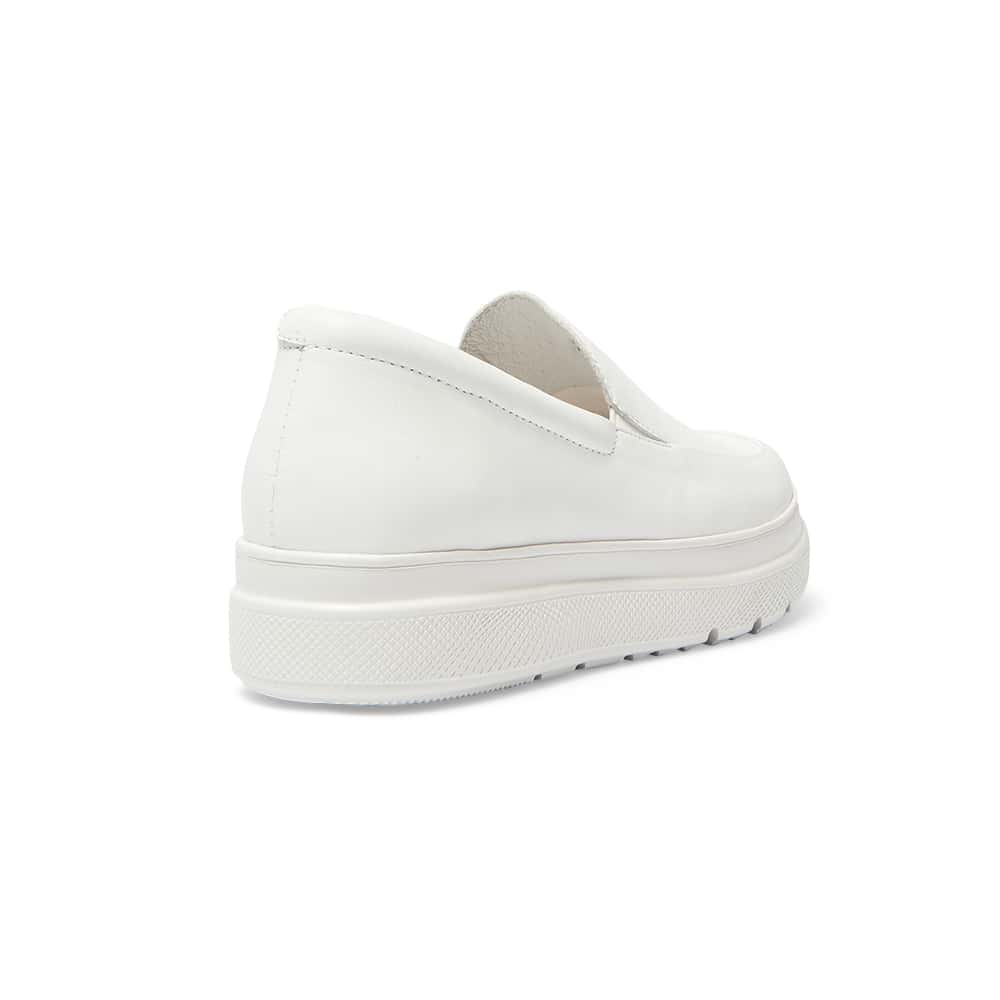 Becca Flat in White Leather