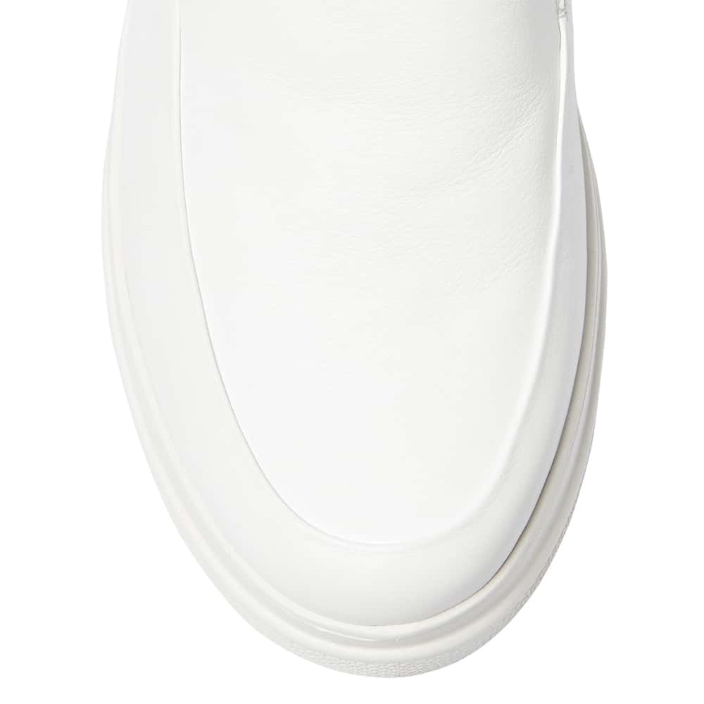 Becca Flat in White Leather