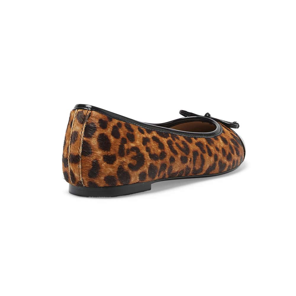 Fifi Flat in Black Patent/animal Leather