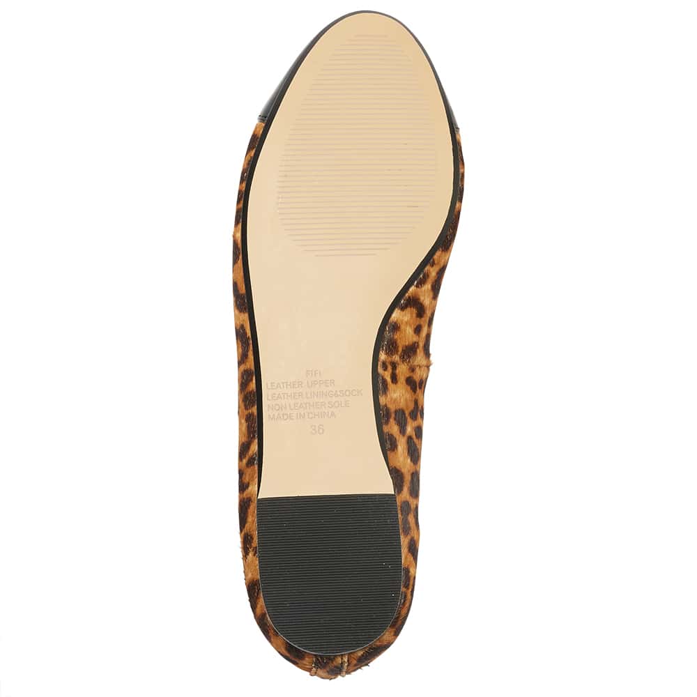 Fifi Flat in Black Patent/animal Leather