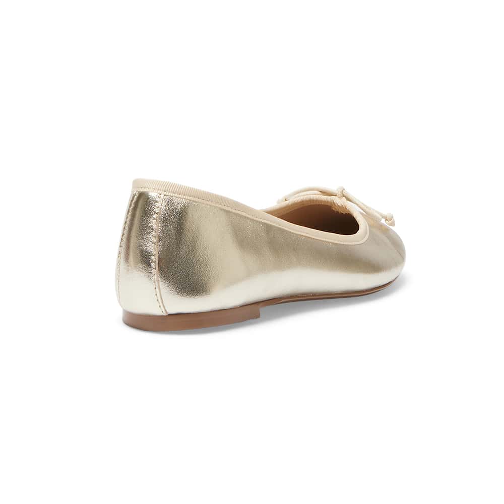 Fonteyn Flat in Gold Metallic Leather