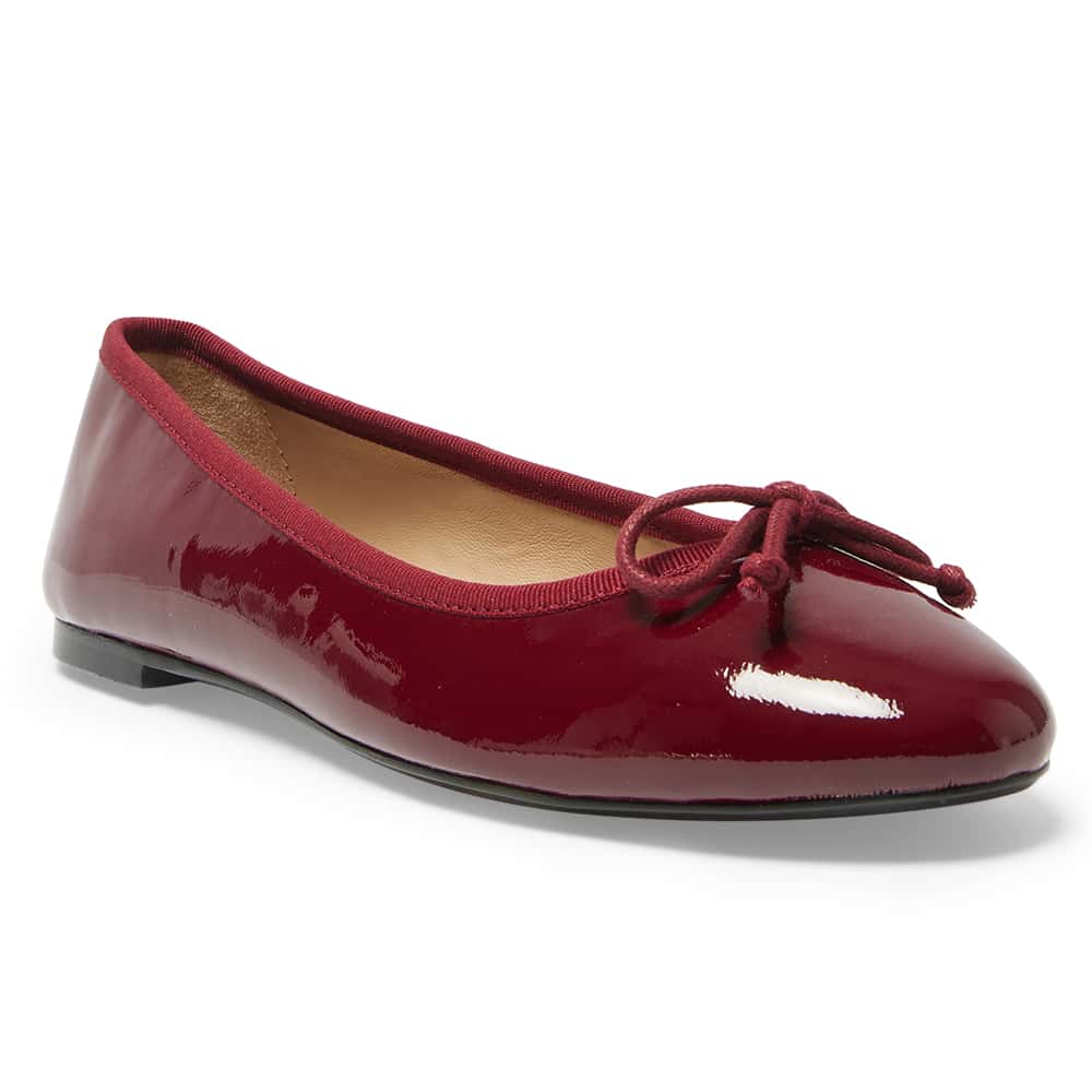 Fonteyn Flat in Wine Leather