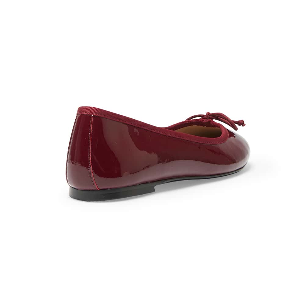 Fonteyn Flat in Wine Leather