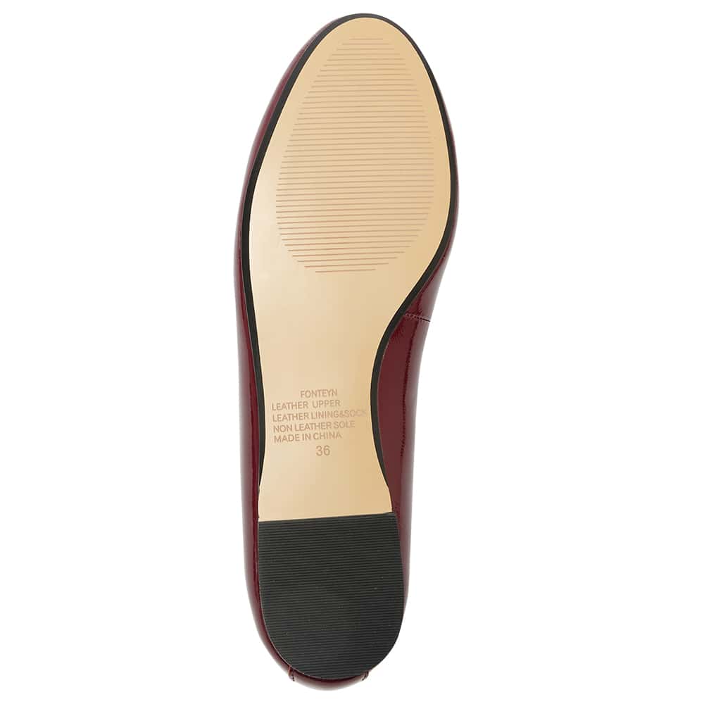 Fonteyn Flat in Wine Leather