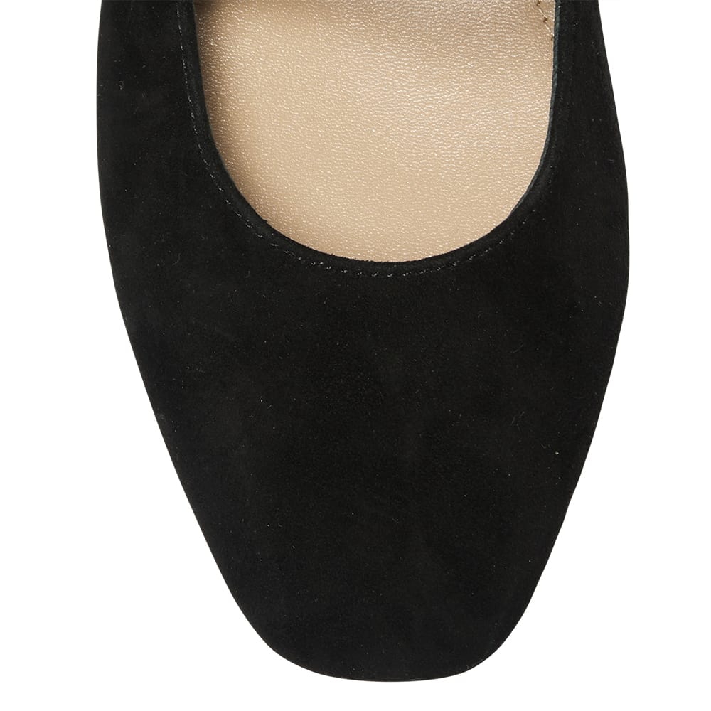 Freda Flat in Black Suede