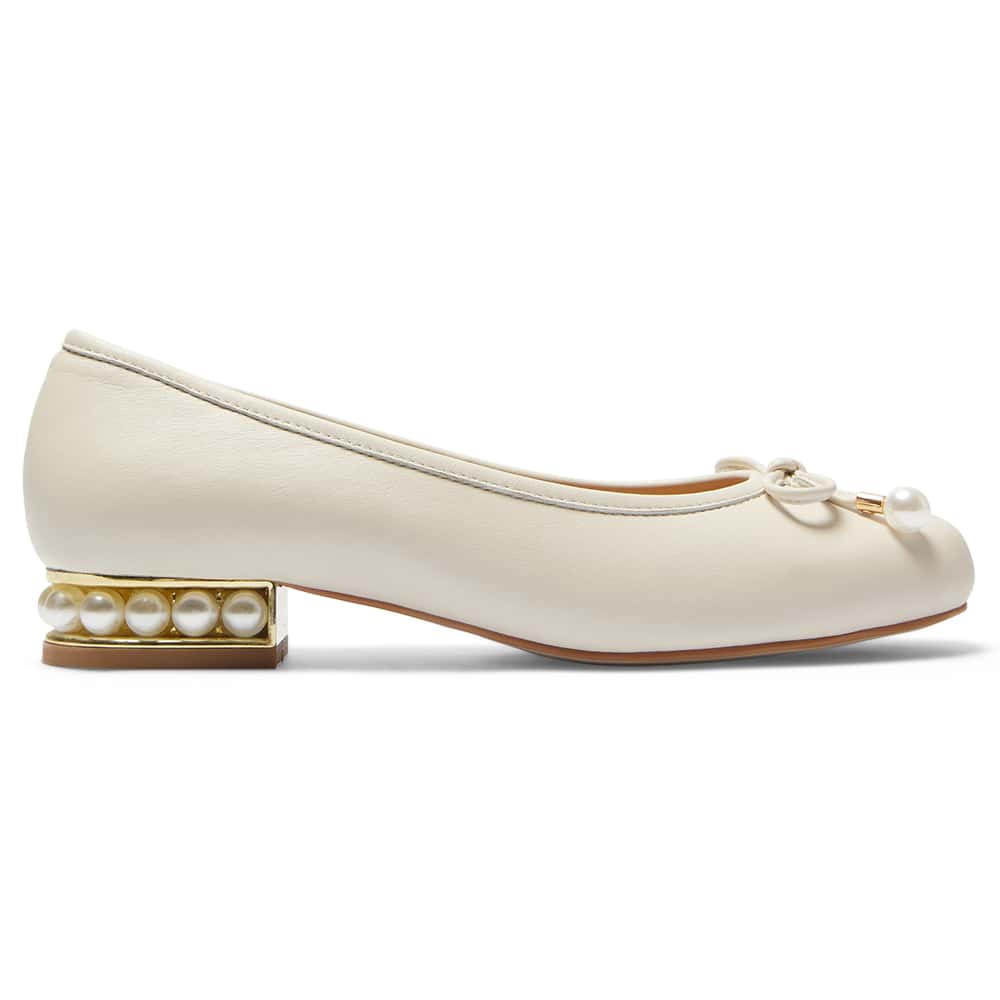 Paris Flat in Ivory Leather