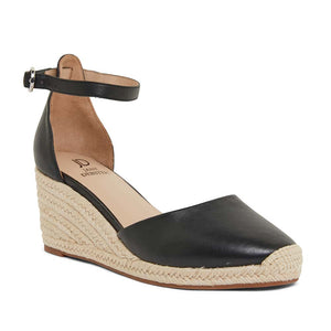 Jane Debster Peru Wedge in Black Leather