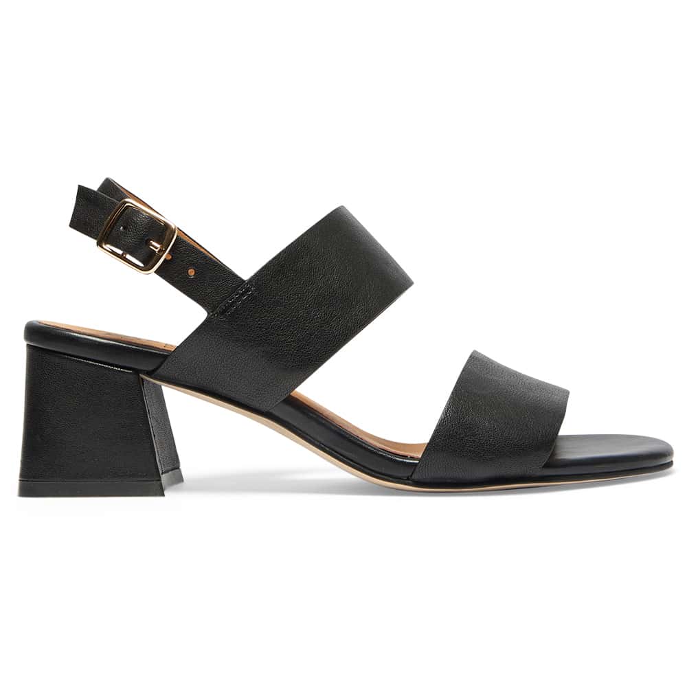 Plato Heel in Black Leather