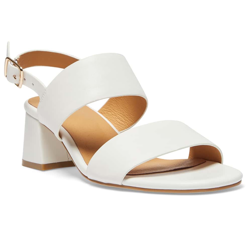 Plato Heel in White Leather