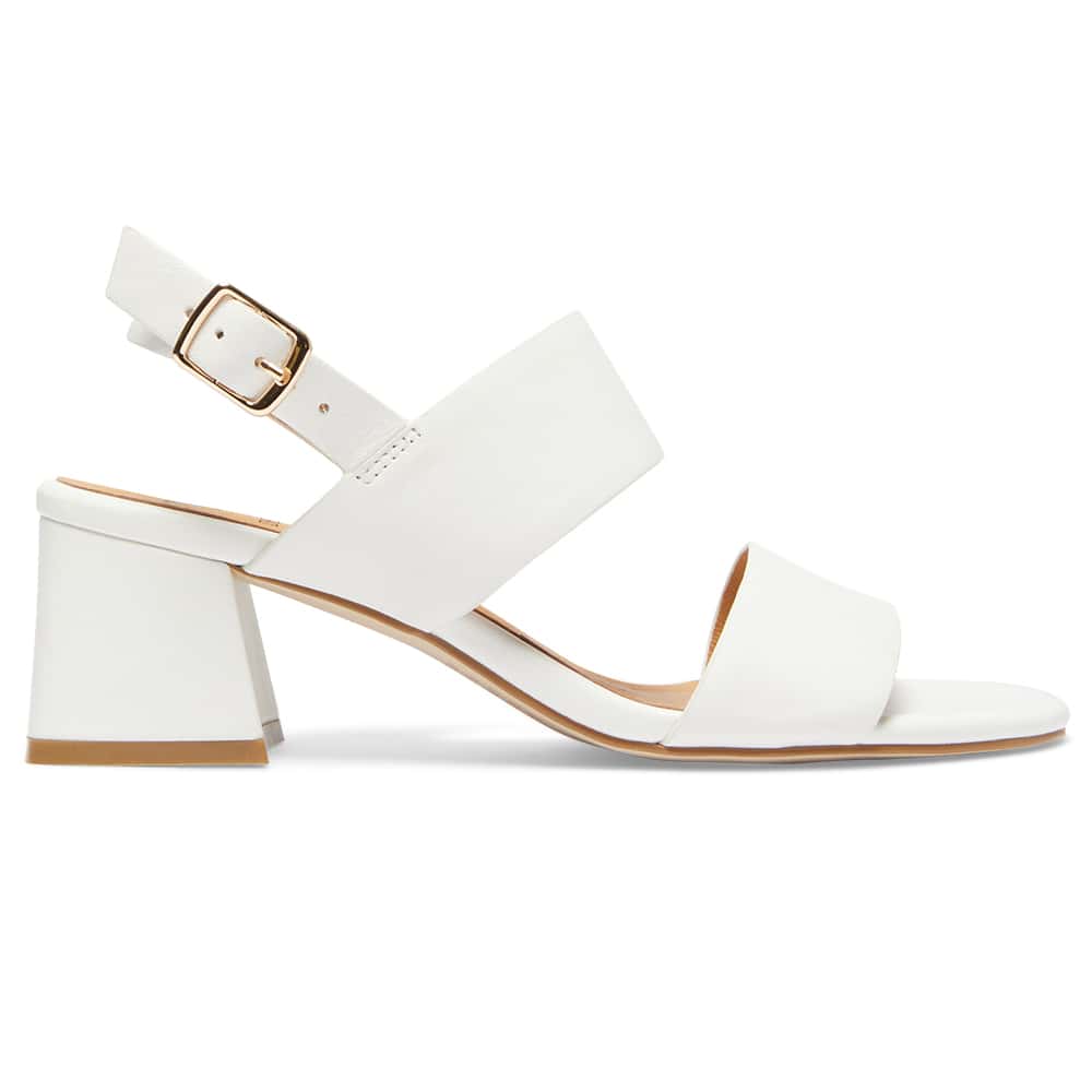 Plato Heel in White Leather