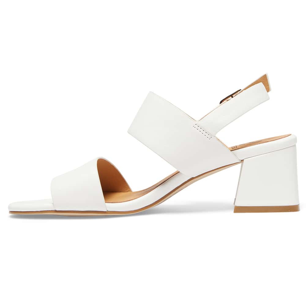 Plato Heel in White Leather