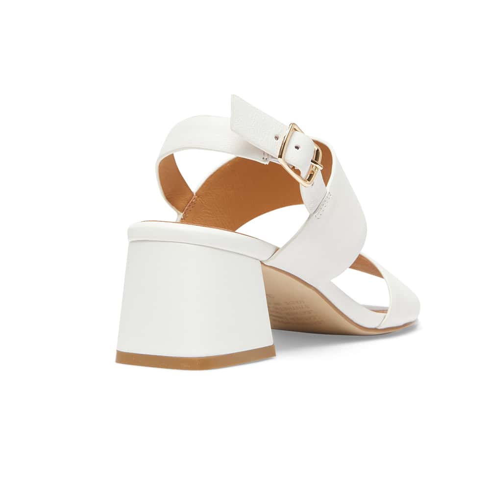 Plato Heel in White Leather