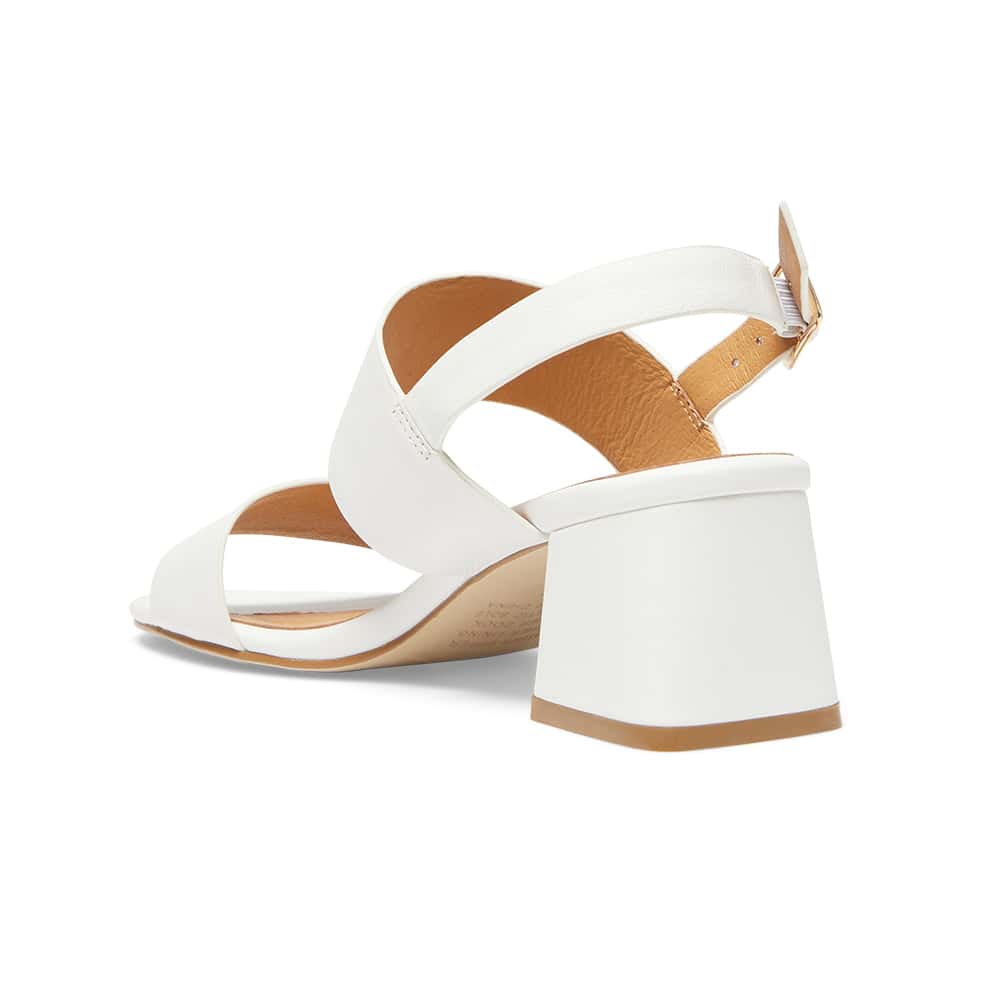 Plato Heel in White Leather