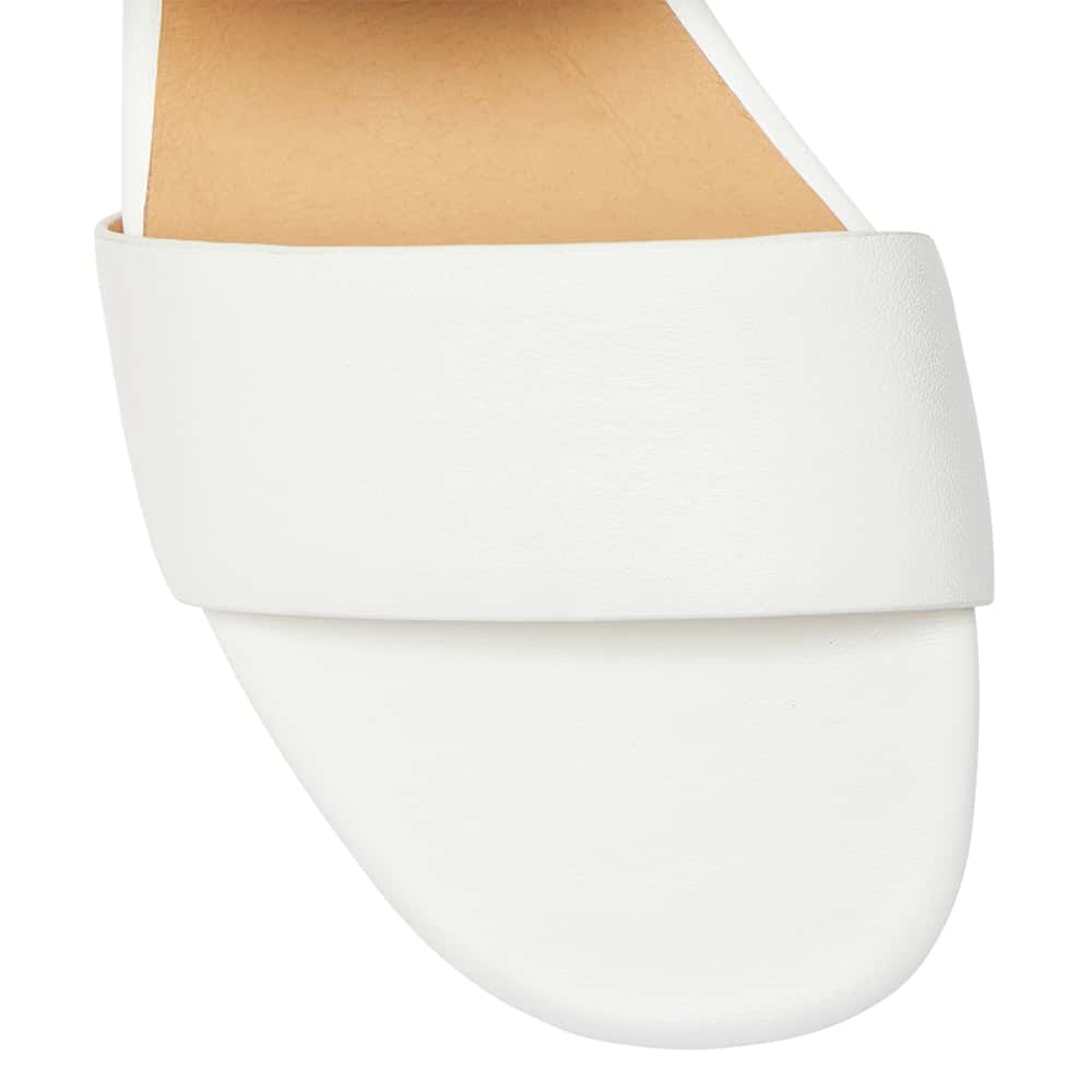 Plato Heel in White Leather