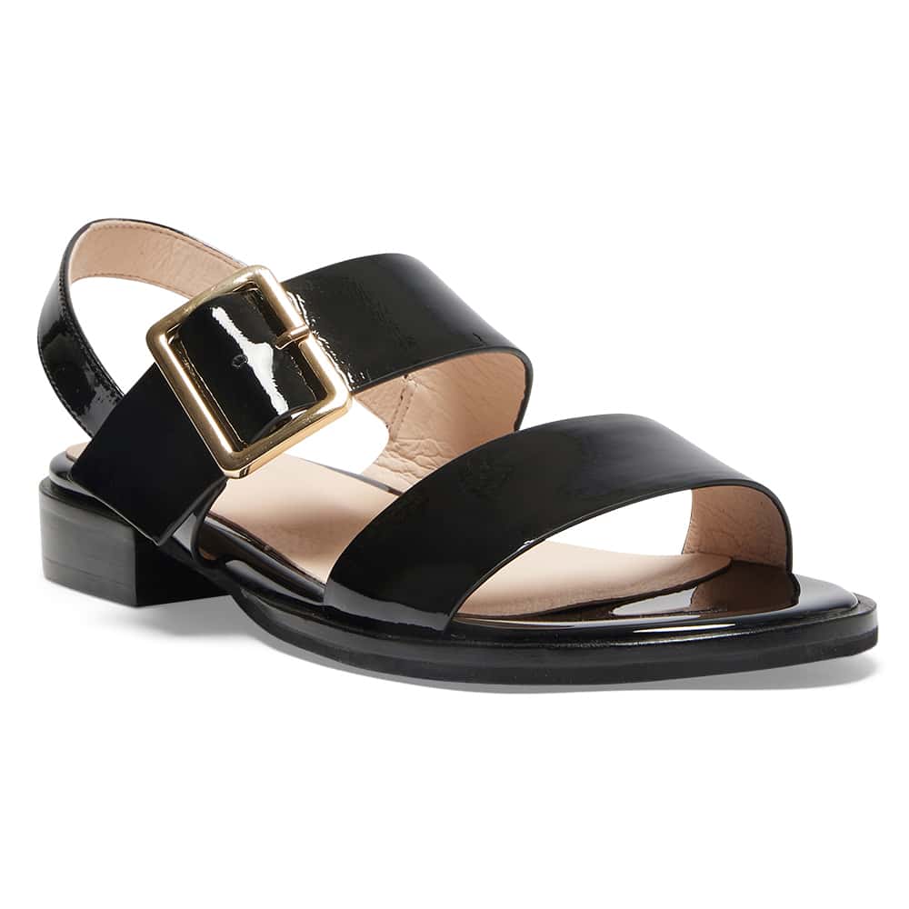 Tabatha Sandal in Black Patent