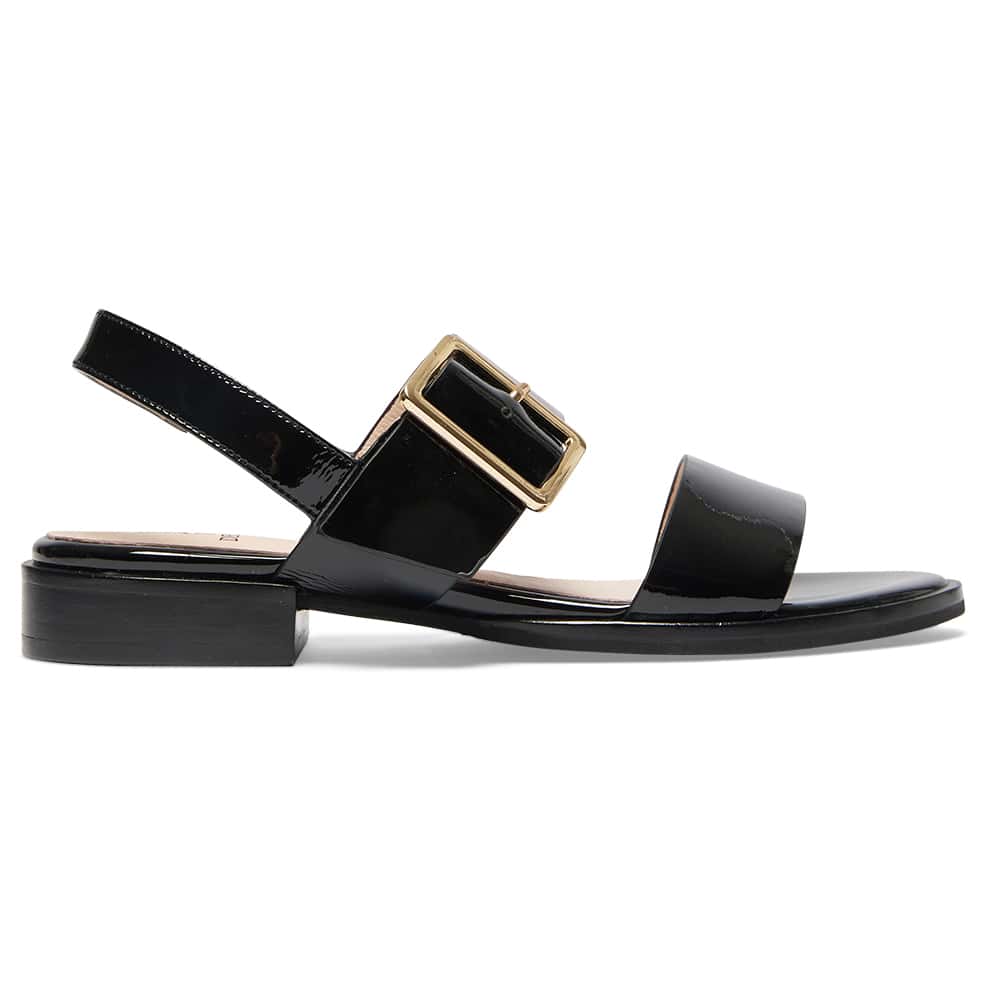 Tabatha Sandal in Black Patent