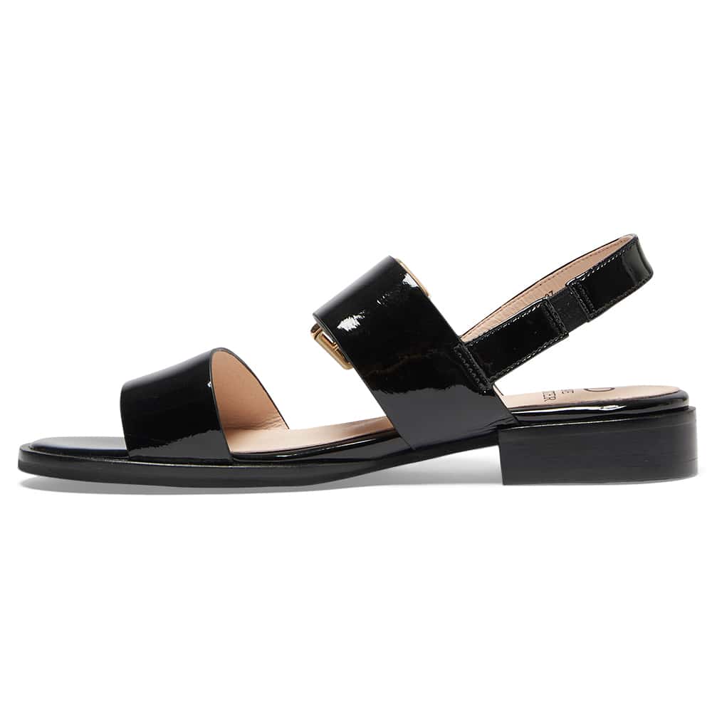 Tabatha Sandal in Black Patent