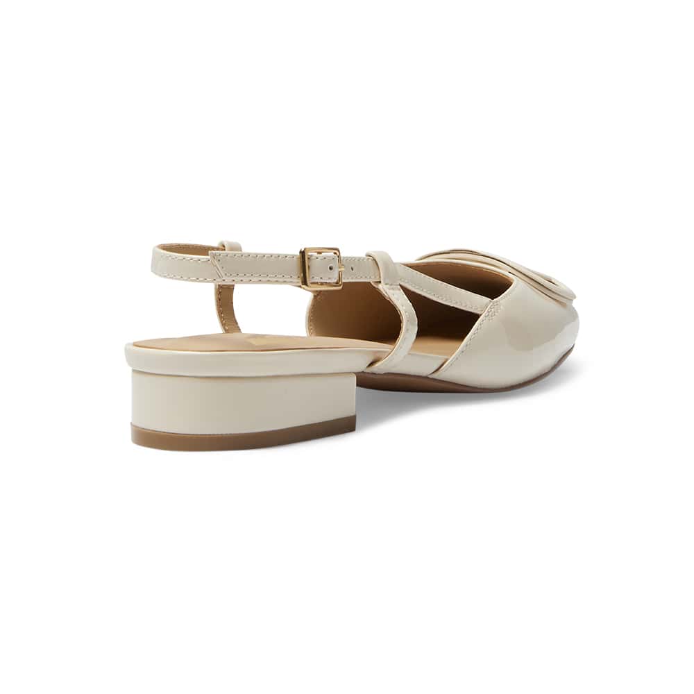 Jasmine Flat in Bone Patent