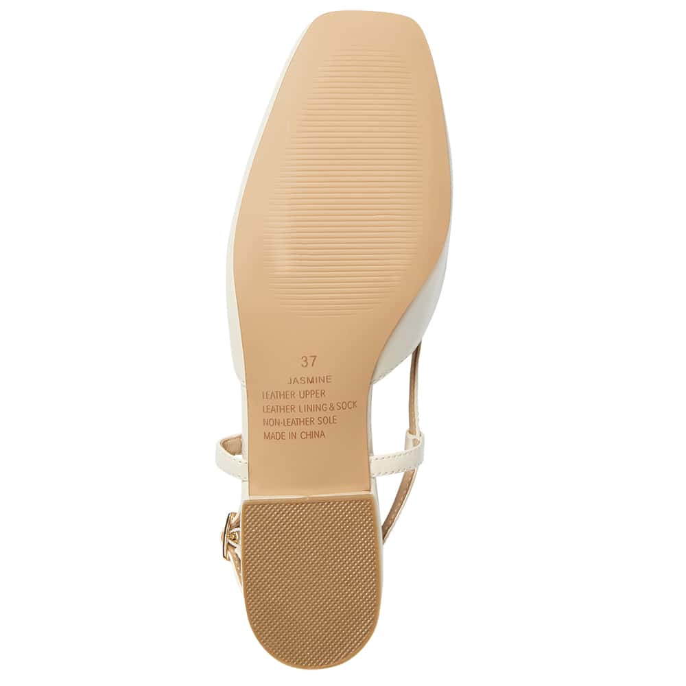 Jasmine Flat in Bone Patent