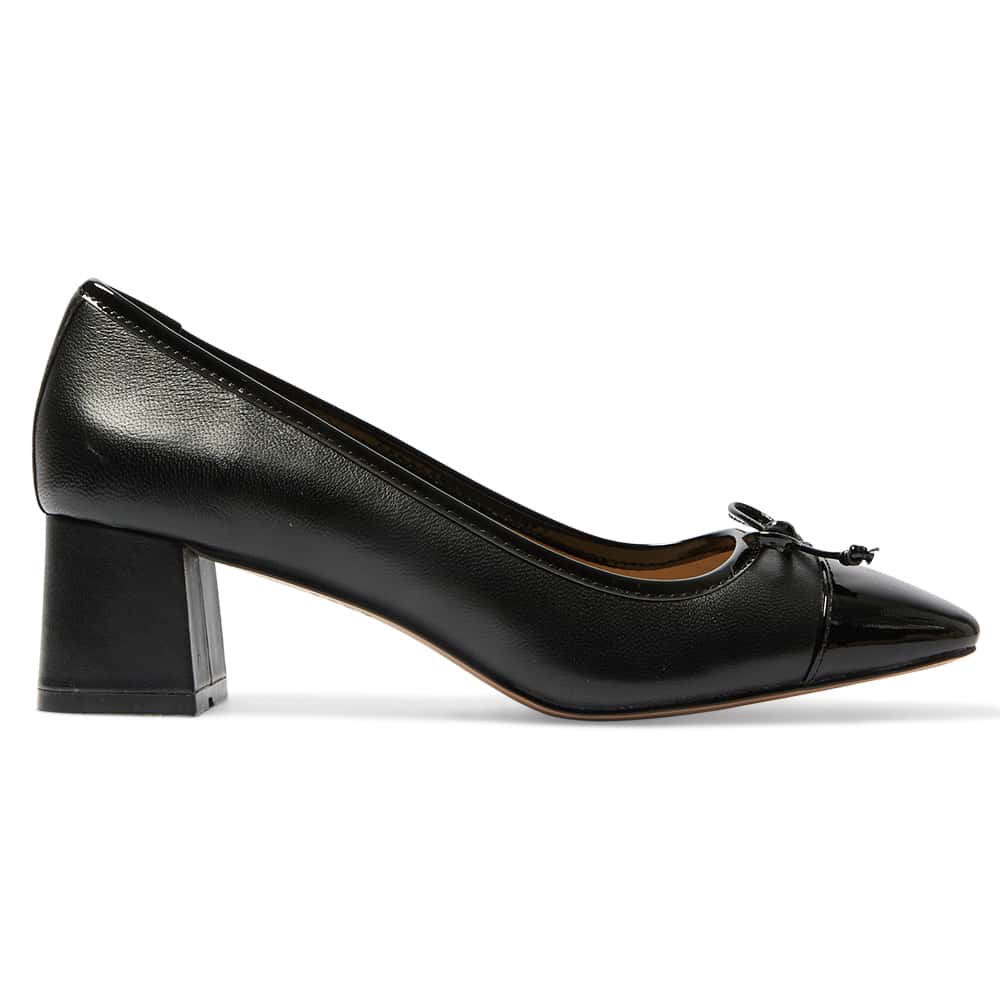 Talia Heel in Black On Black Leather