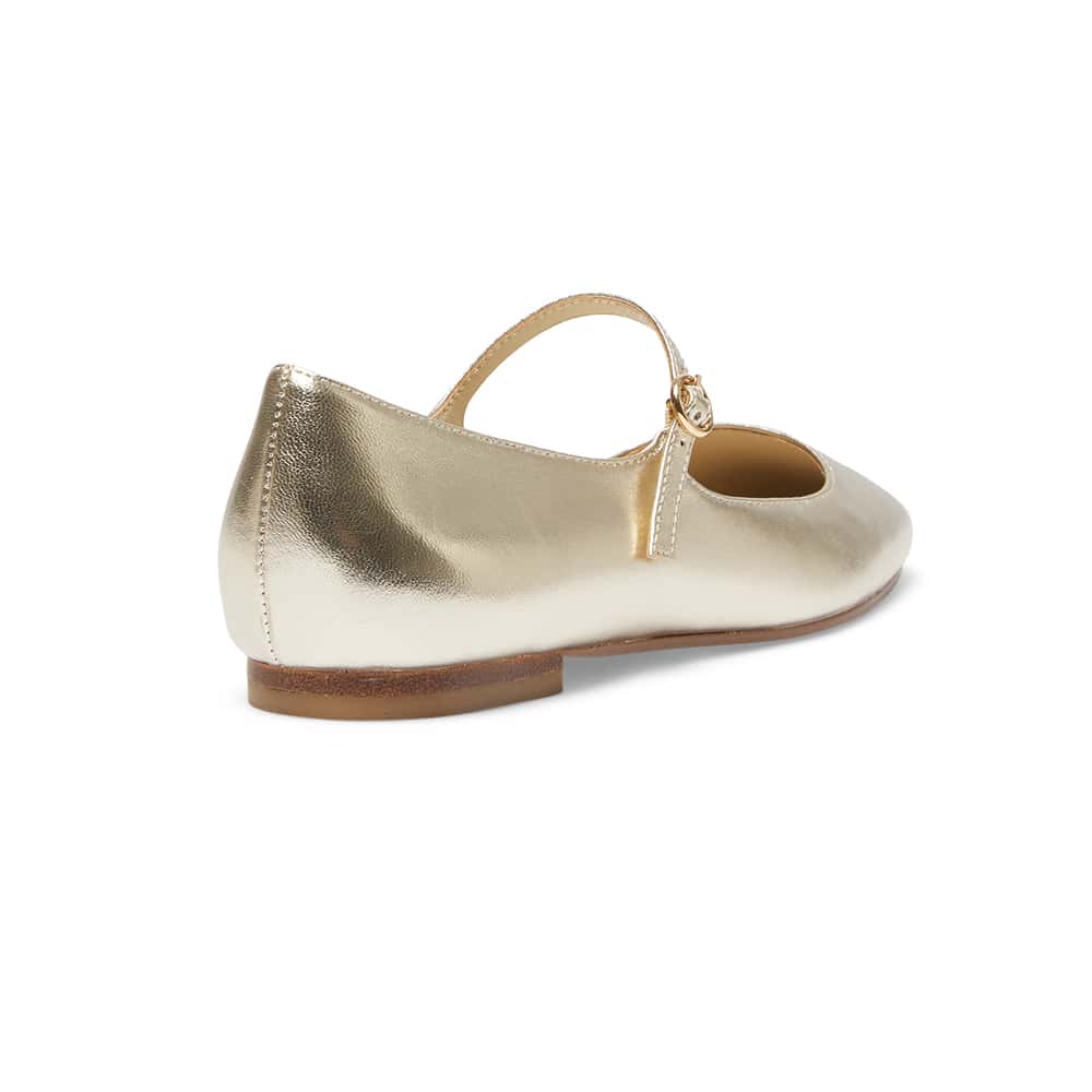 Tottie Flat in Gold Leather