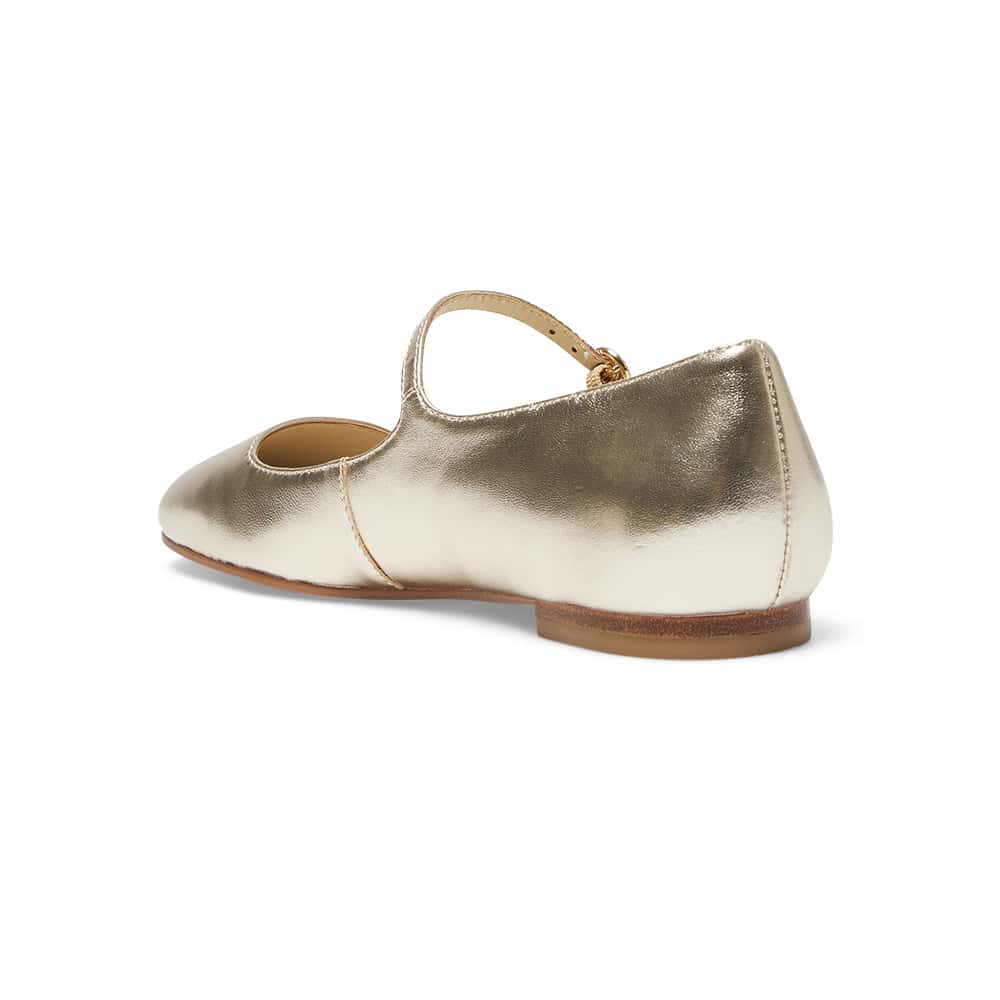 Tottie Flat in Gold Leather