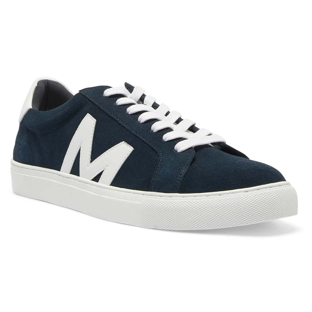 Varsity Sneaker in Navy Leather