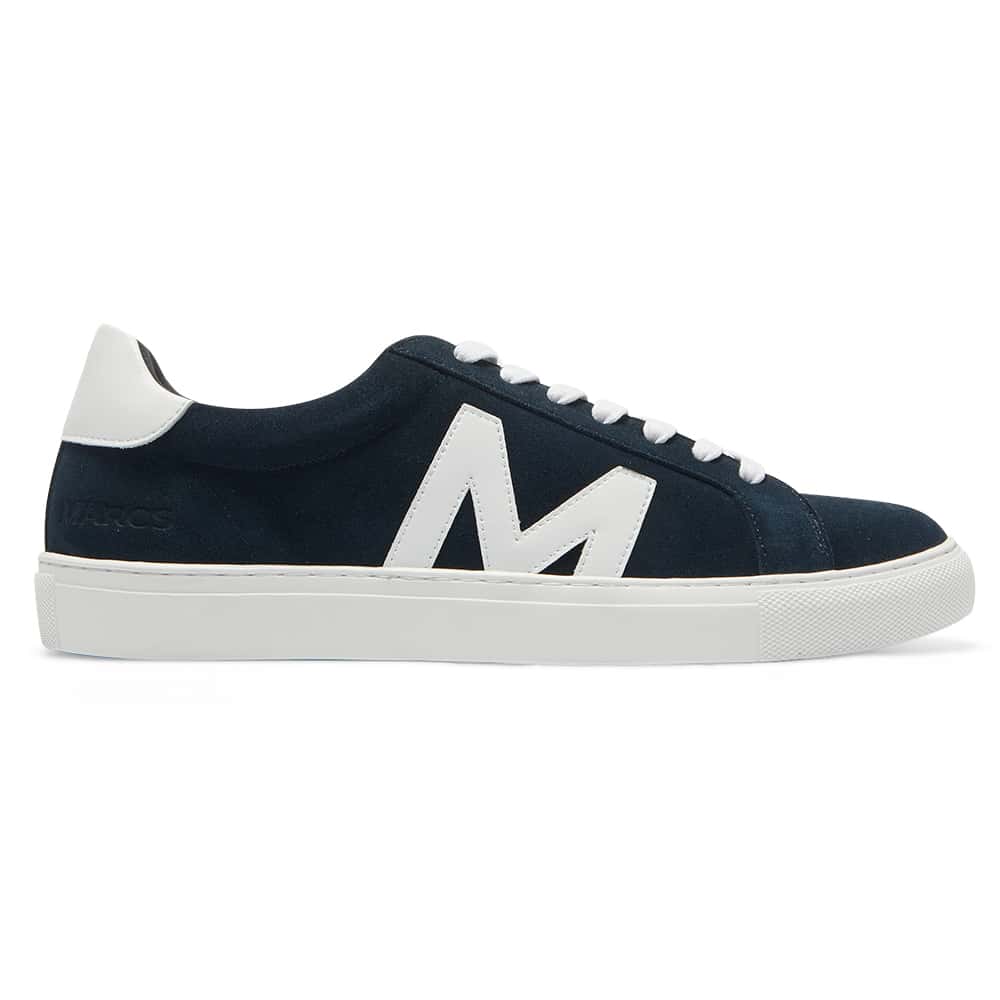 Varsity Sneaker in Navy Leather