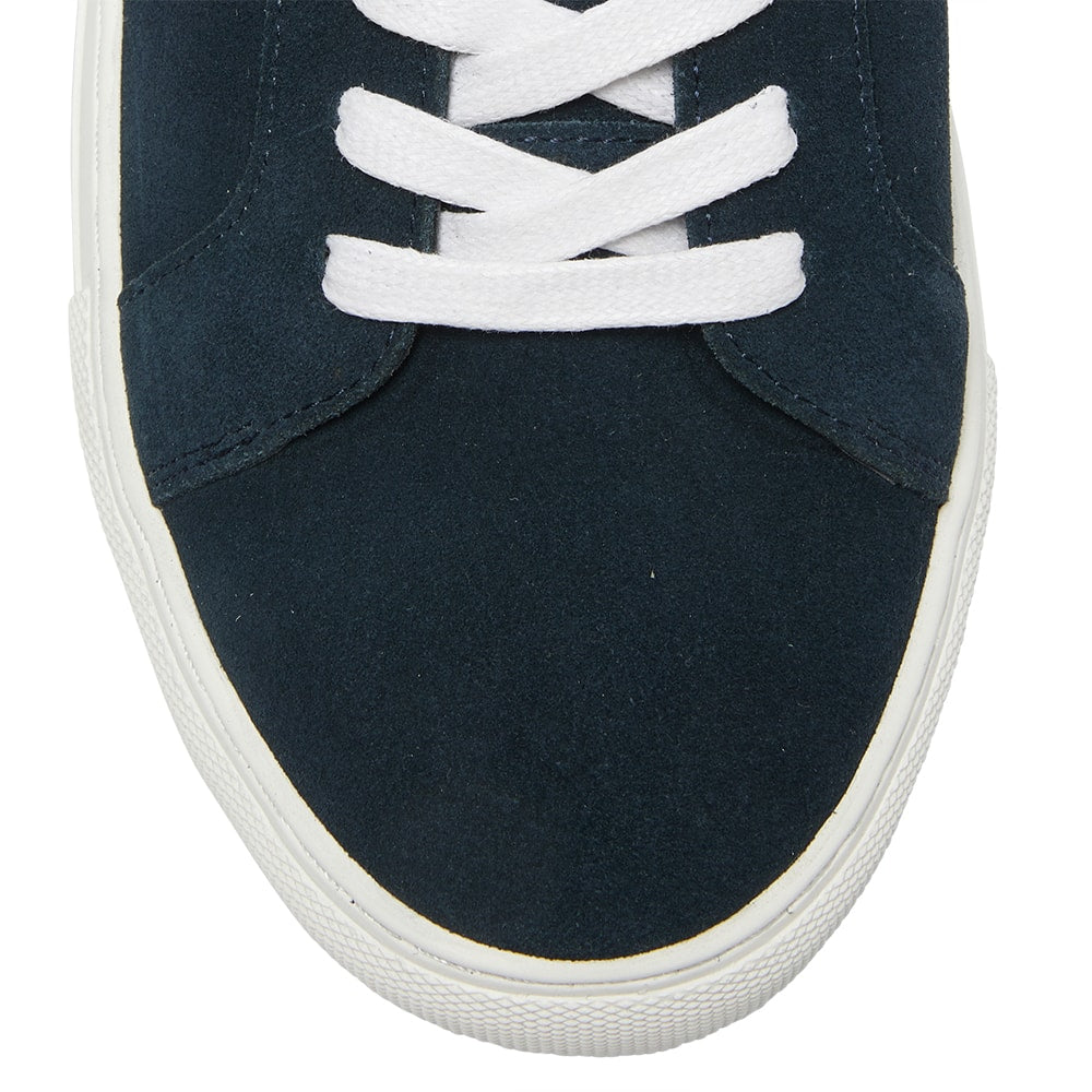 Varsity Sneaker in Navy Leather