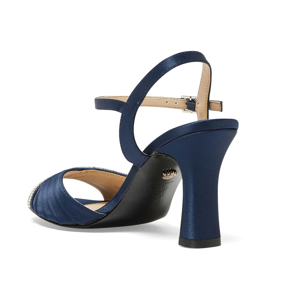 Agnes Heel in Navy Satin