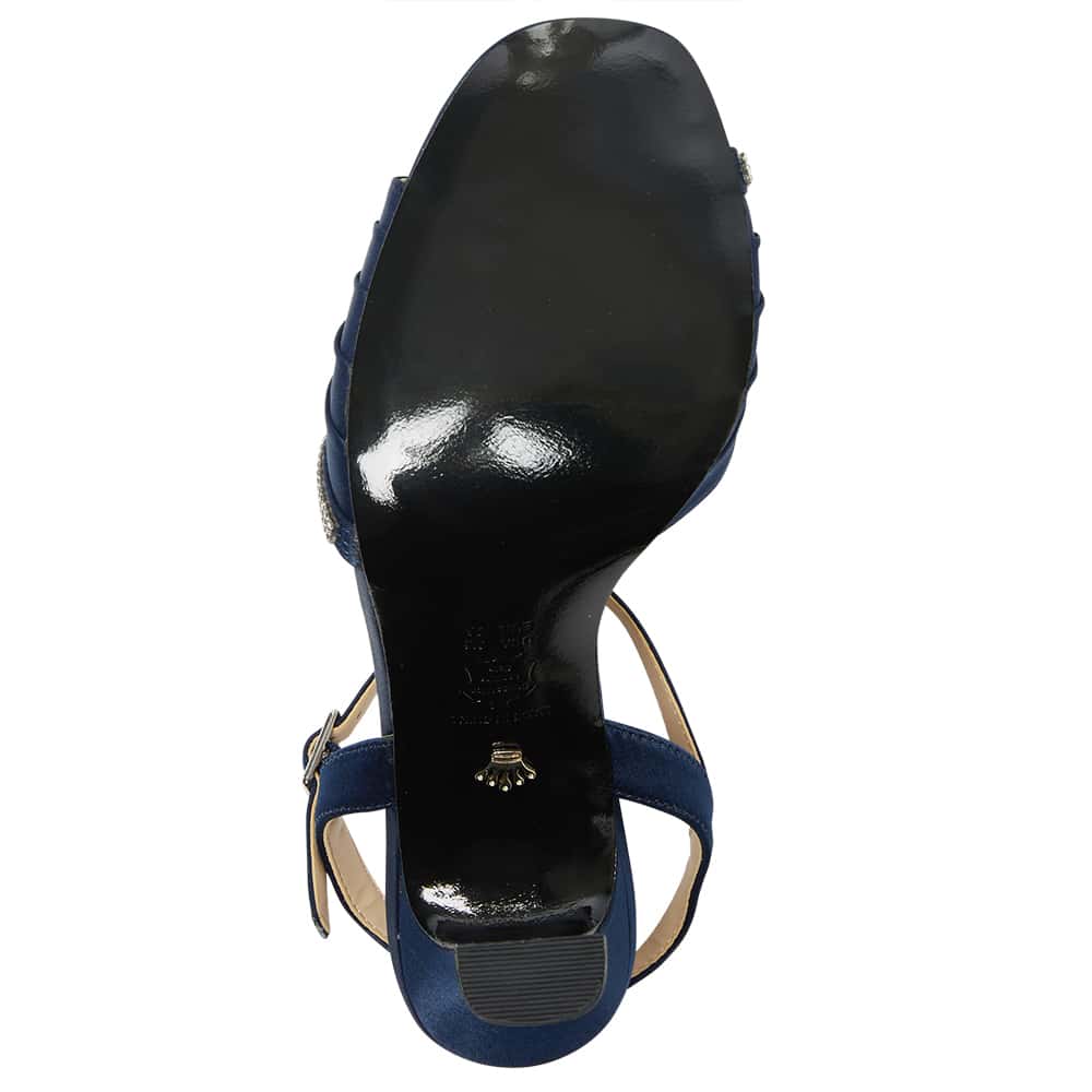 Agnes Heel in Navy Satin