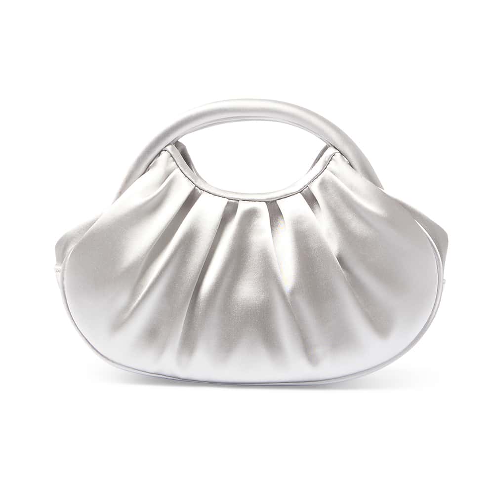 Bren Evening Bag in Silver Satin