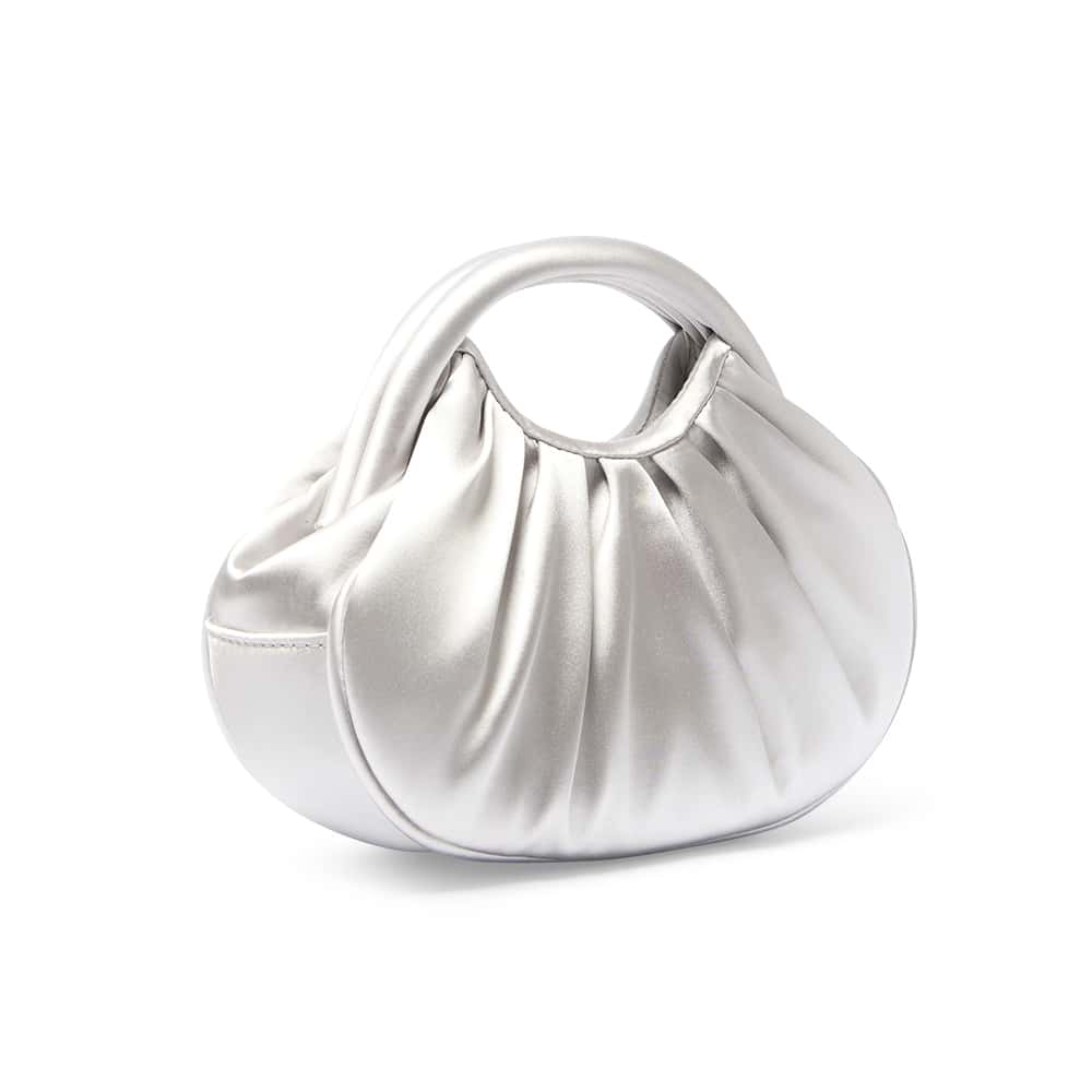 Bren Evening Bag in Silver Satin