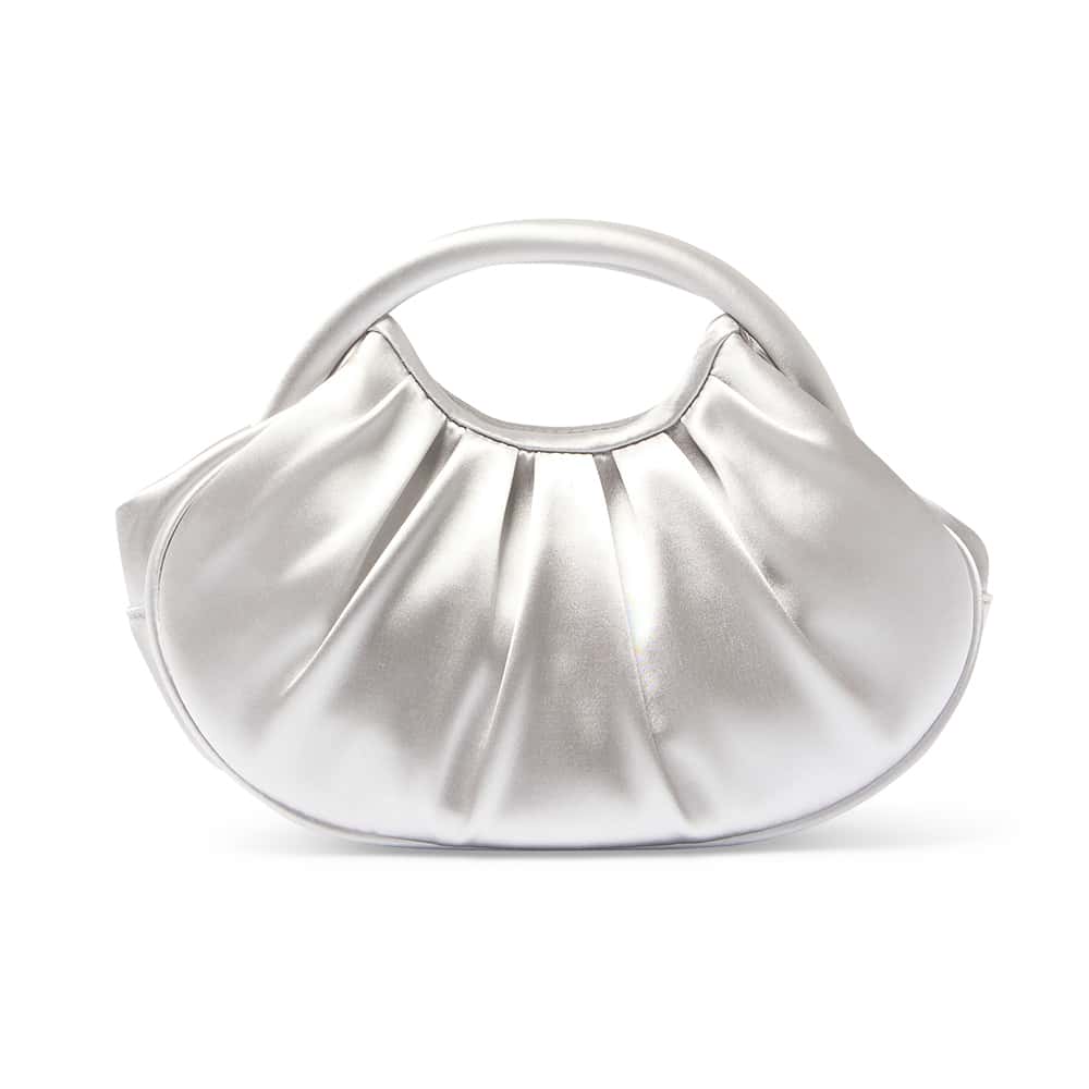 Bren Evening Bag in Silver Satin