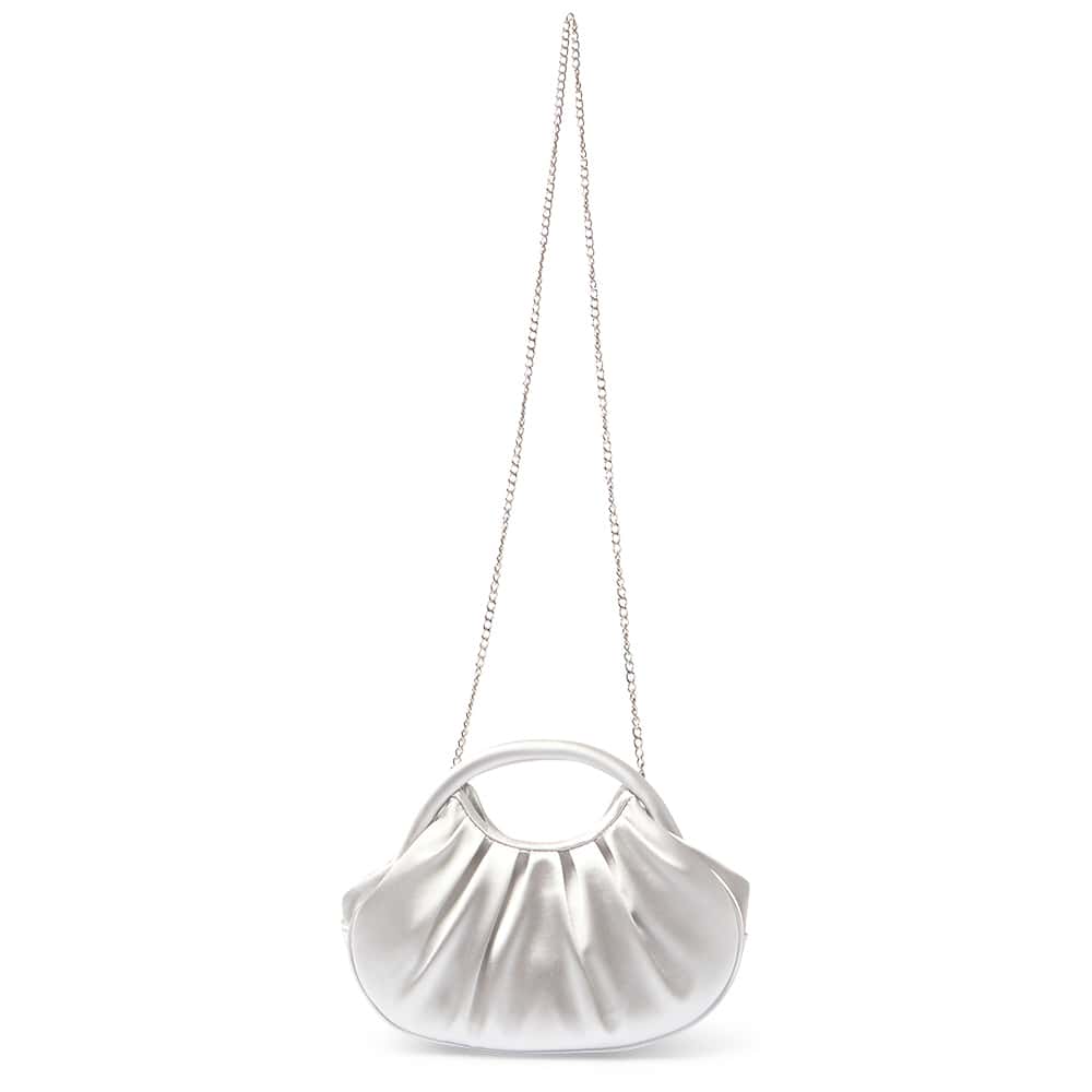 Bren Evening Bag in Silver Satin